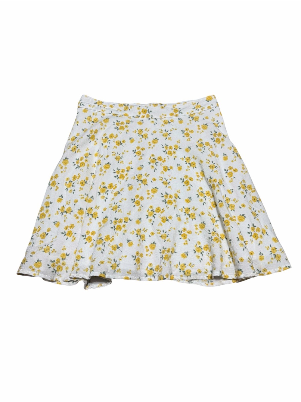 Hollister Women's Ultra High-Rise Yellow Floral Skater Mini Skirt |‎ XS
